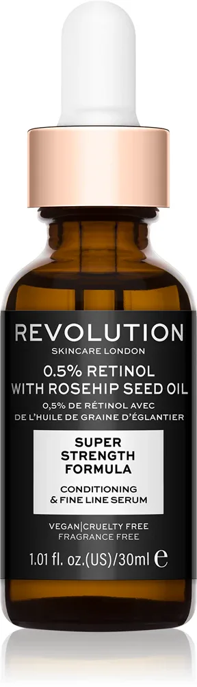 Revolution Skincare Retinol 0.5% With Rosehip Seed Oil - Увлажняющая сыворотка против морщин, 30 мл