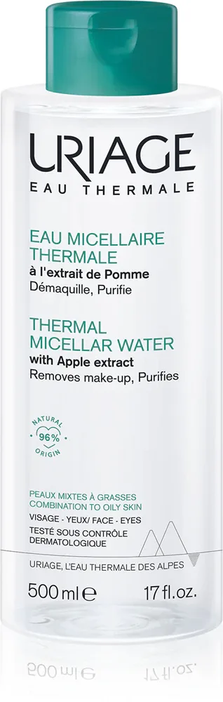 Uriage Hygiene Thermal Micellar Water - Combination to Oily Skin - Очищающий мицеллярный раствор для жирной и комбинированной кожи