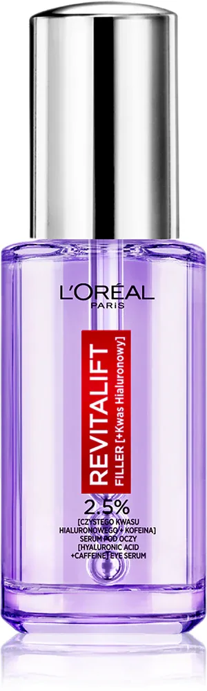 L’Oreal Paris Revitalift Filler - Осветляющая сыворотка для глаз с гиалуроновой кислотой, 20 мл