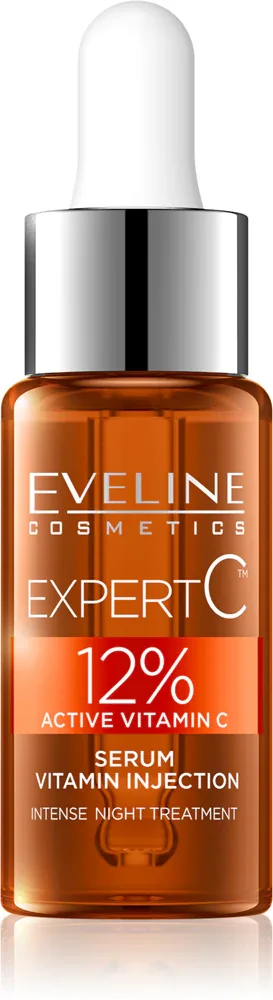 Сыворотка для лица Eveline Cosmetics Expert C ночная, с витамином C, с гиалуроновой кислотой, 18 мл