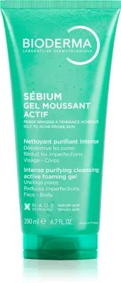 Bioderma Sebium Gel Moussant Actif - Глубоко очищающий гель для жирной и проблемной кожи, 200 мл
