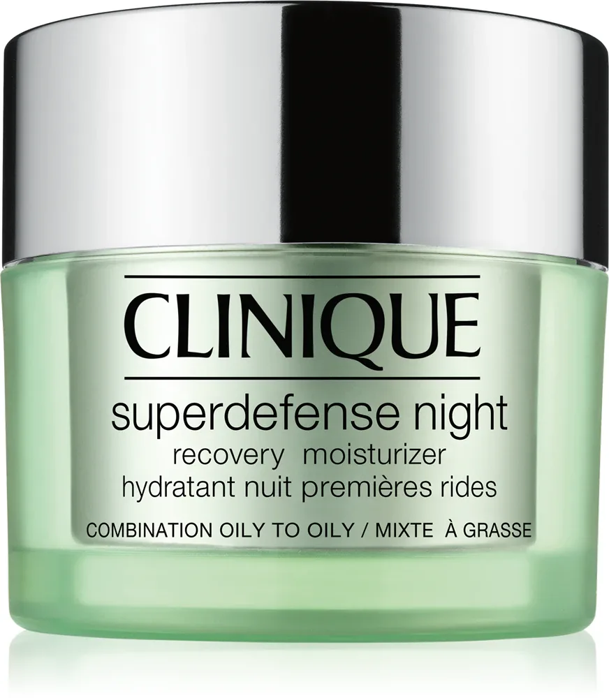 Clinique Superdefense Night Recovery Moisturizer - Увлажняющий крем против морщин на ночь для жирной и комбинированной кожи, 50 мл