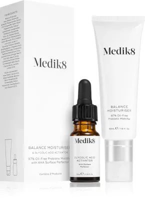 Medik8 Balance Moisturiser with Glycolic Acid Activator - Увлажняющий уход за кожей против угрей, 50 мл