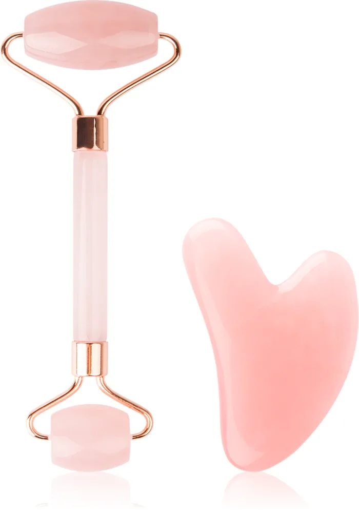 Brushworks Resin Rose Roller & Gua Sha - Набор для ухода за кожей