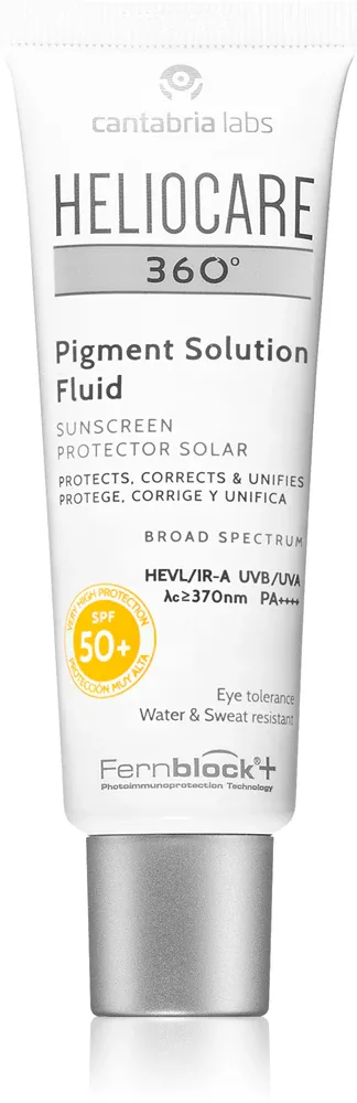 Heliocare 360 Pigment Solution Fluid - Солнцезащитный флюид для лица против пигментации кожи SPF 50+, 50 мл