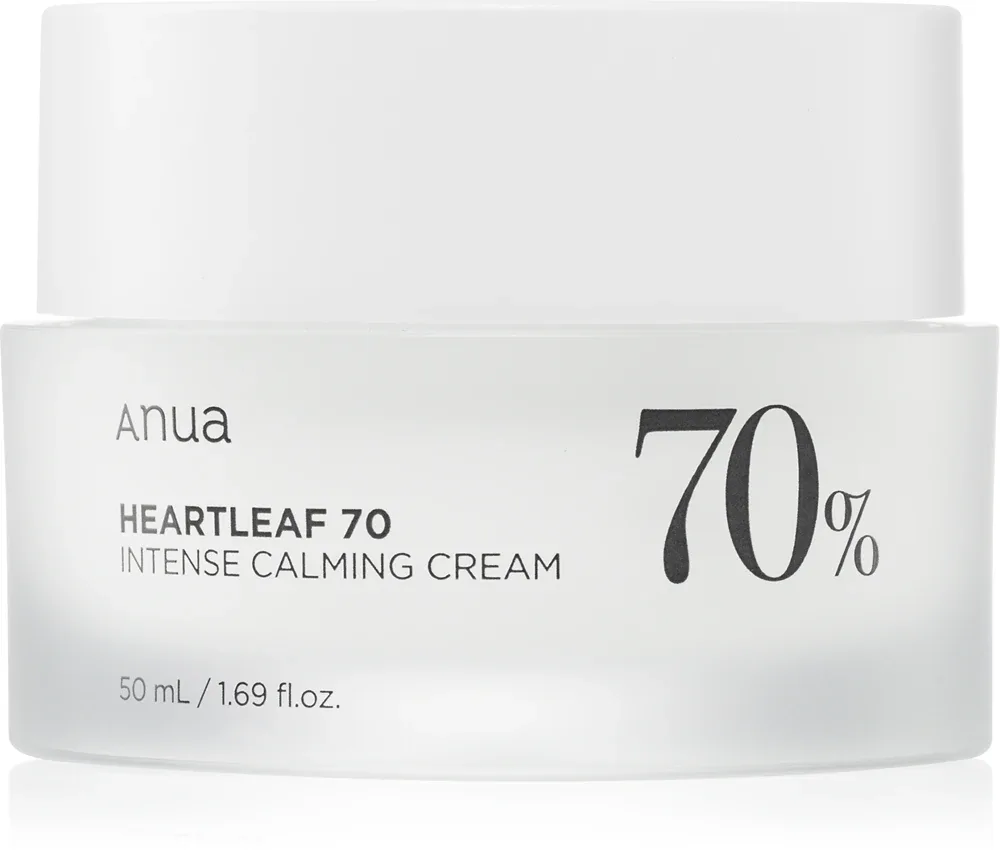 Anua Heartleaf 70% Intense Calming Cream - Успокаивающий защитный крем для всех типов кожи, включая чувствительную, 50 мл