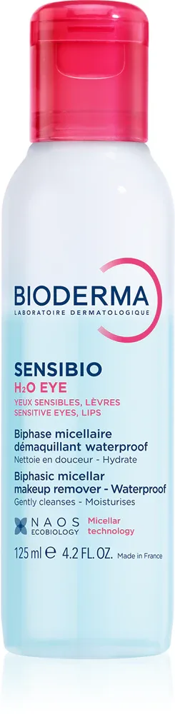 Bioderma Sensibio H2O Eye - Двухфазный мицеллярный лосьон для глаз и губ, 125 мл