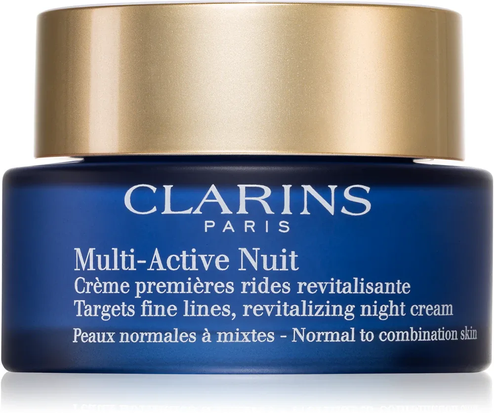 Clarins Multi-Active Night - Ночной крем для лица, восстанавливающий на мелкие линии для нормальной и комбинированной кожи, 50 мл
