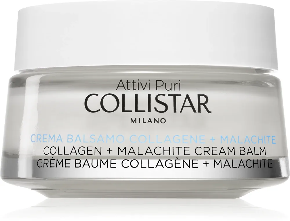 Collistar Attivi Puri Collagen Malachite Cream Balm - Увлажняющий крем против старения кожи с коллагеном, 50 мл