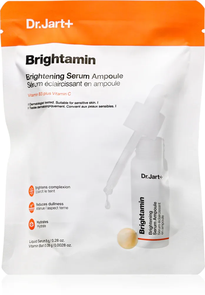 Dr. Jart+ Brightamin Brightening Serum Ampoule - Активная сыворотка для лица с витамином C, осветляющая и разглаживающая, 8.08 г