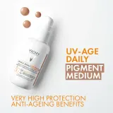 Vichy Capital Soleil Daily SPF50+ - Защитный тонизирующий флюид для лица SPF 50+, 40 мл, оттенок Medium — фото 2