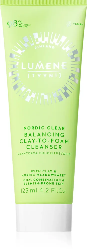 Lumene Nordic Clear [TYYNI] - Очищающая пенка для демакияжа для жирной и проблемной кожи, 125 мл