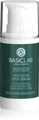 BasicLab Dermocosmetics Esteticus - Крем для лица против прыщей с AHA, 15 мл