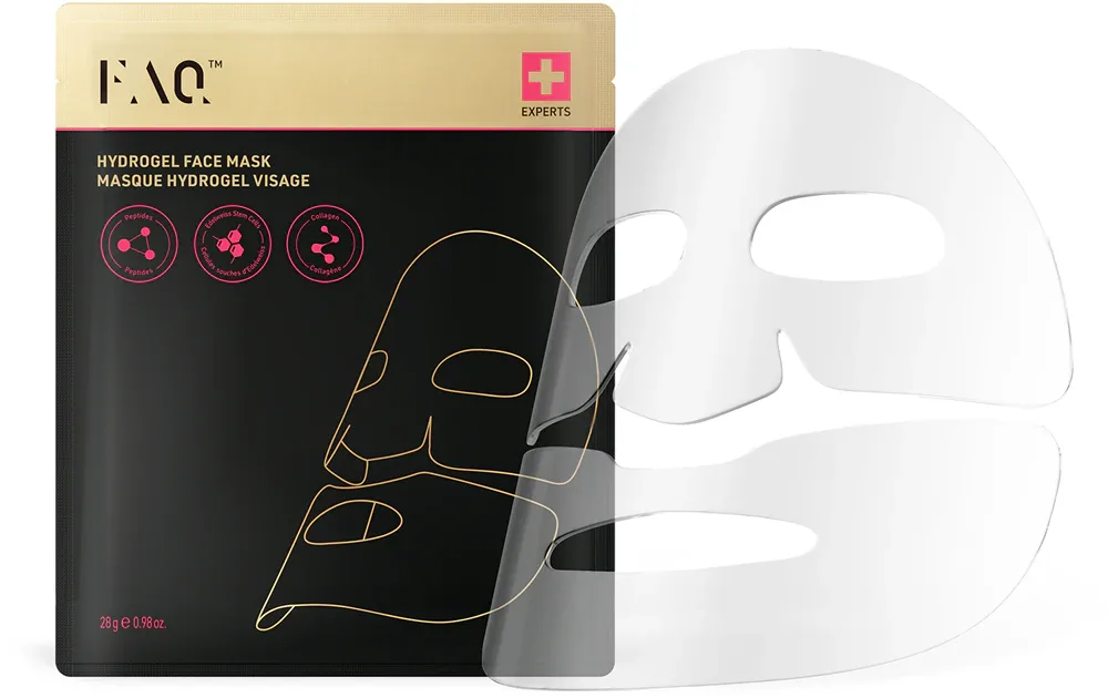 FOREO FAQ Glass Skin Collagen Face Mask - Маска гидрогелевая для лица, разглаживающая кожу и уменьшающая видимость морщин, 5 шт