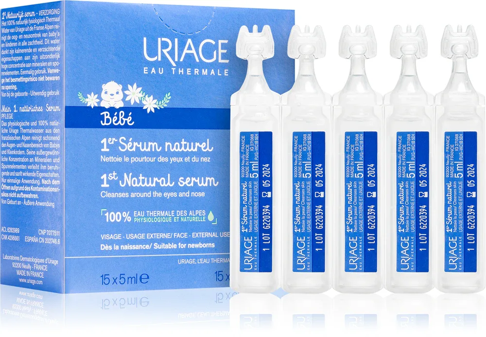 Uriage Bebe 1st Natural Serum - Спокойствие для глаз и слизистой носа, 15 мл