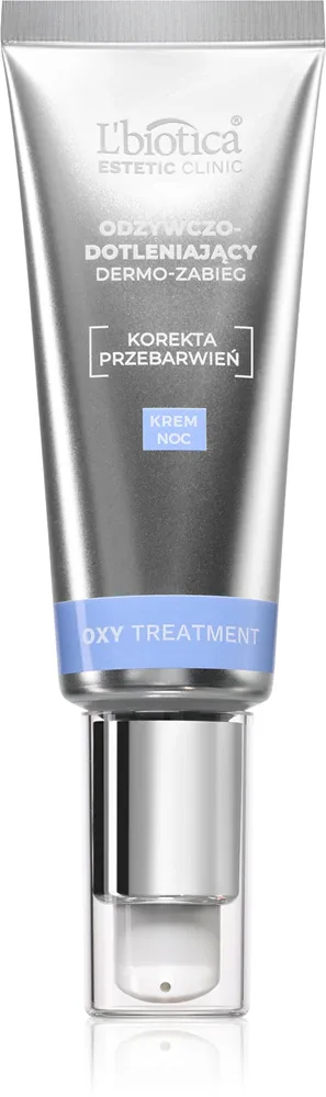 L’biotica Estetic Clinic Oxy Treatment - Крем для лица с регенерирующим и оксигенирующим уходом на ночь с осветляющим эффектом, 35 мл
