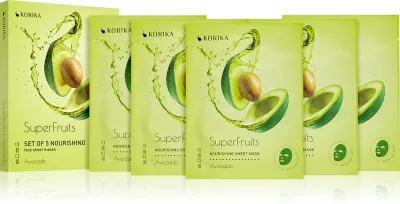KORIKA SuperFruits - Набор масок для лица по сниженной цене с питательным действием Авокадо Avocado, 5 г