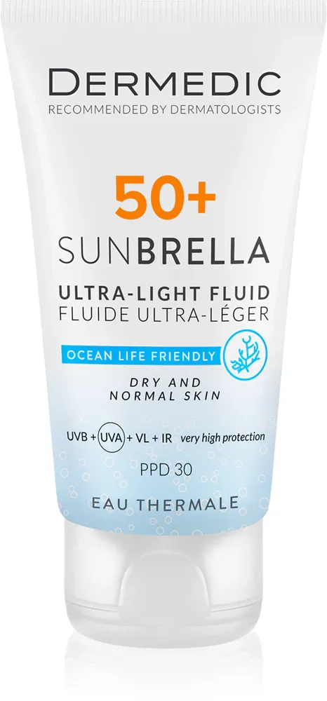 Эмульсия солнцезащитная для лица Dermedic Sunbrella SPF 50+, для сухой и чувствительной кожи, 40 мл SPF 50+