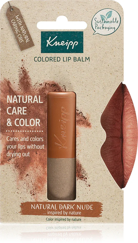 Kneipp Natural Care & Color - Тонирующий бальзам для губ, 3.5 г, оттенок Natural Dark Nude