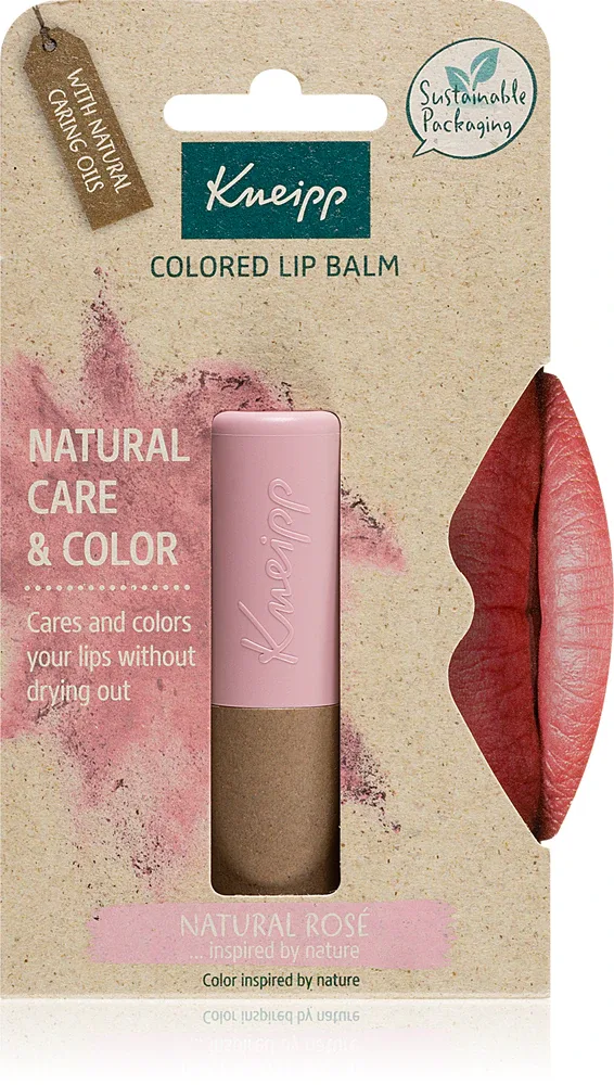 Kneipp Natural Care & Color - Тонирующий бальзам для губ, 3.5 г, оттенок Natural Rosé