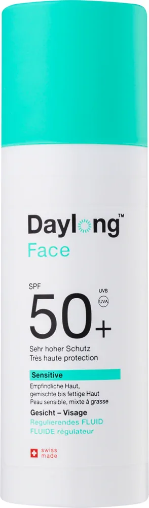 Daylong Sensitive Face Gel-Fluid SPF 50+ - Солнцезащитный флюид для лица SPF 50+, 50 мл