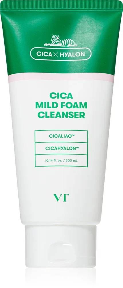 VT Cosmetics Cica Mild Foam Cleanser - Нежная очищающая пенка с успокаивающим действием, 300 мл