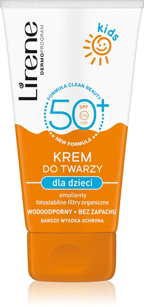 Lirene Sun Kids - Водостойкий защитный крем для лица для детей, 50 мл