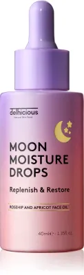 delhicious MOON MOISTURE DROPS - Масляная сыворотка питательная, восстанавливающая и омолаживающая кожу, 40 мл