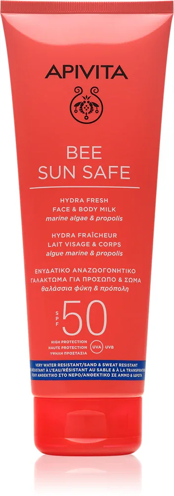 Apivita Bee Sun Safe Hydra Fresh Milk SPF50 - Молочко для загара для лица и тела SPF 50