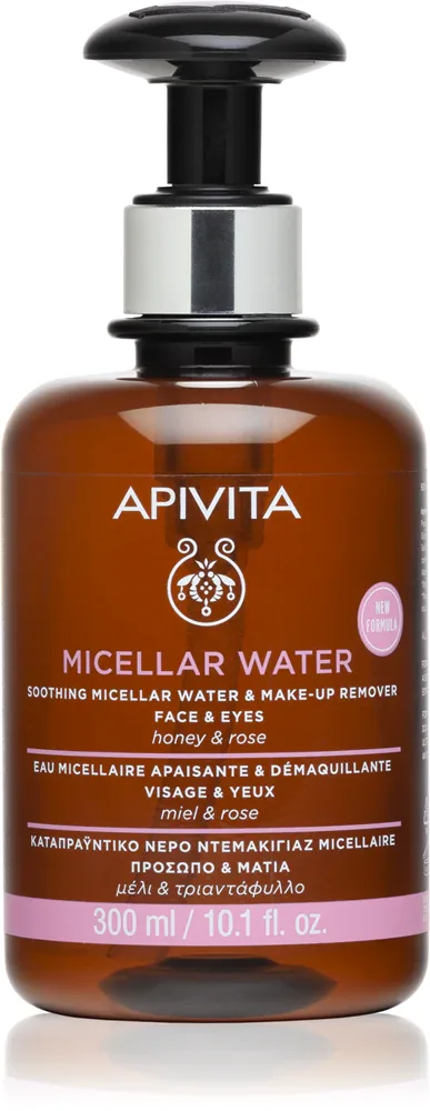 Apivita Cleansing Micellar Water - Мицеллярная вода для лица и области вокруг глаз успокаивающая, 300 мл