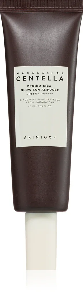 SKIN1004 Madagascar Centella Probio-Cica Glow Sun Ampoule - Защитная сыворотка, восстанавливающая защитный барьер кожи SPF 50+, 50 мл