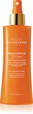 Institut Esthederm Bronz Impulse Face and Body Spray - Крем для тела: эмульсия для ускорения загара в спрее для лица и тела, обеспечивающая более стойкое загарание, 150 мл