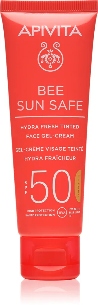 Apivita Bee Sun Safe Hydra Face Tinted Gel-Cream SPF50 - Тонирующий крем-гель SPF 50, 50 мл