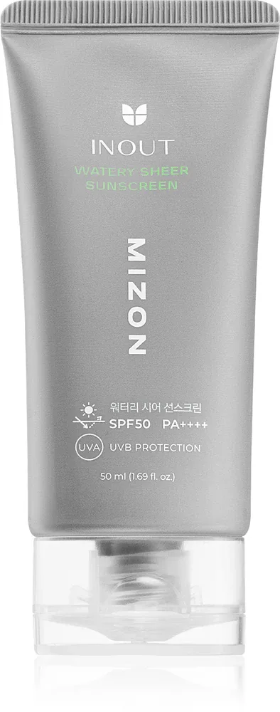 Mizon Inout Watery Sheer Sunscreen - Легкий увлажняющий крем для лица с защитным действием SPF 50+, 50 мл