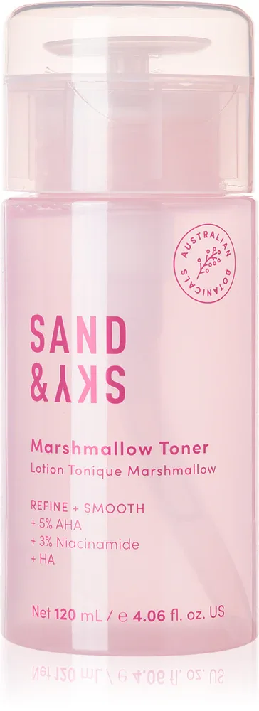 Sand & Sky The Essentials Marshmallow Toner - Тоник для лица, мягко отшелушивающий для обновления поверхности кожи, 120 мл