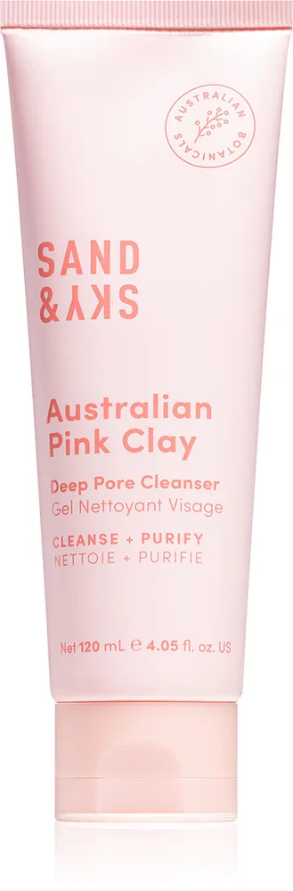 Sand & Sky Australian Pink Clay Deep Pore Cleanser - Очищающий гель для демакияжа с детокс-эффектом, 120 мл
