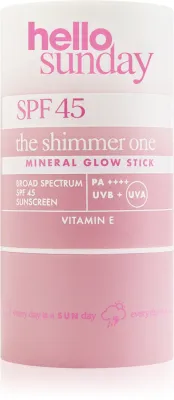hello sunday the shimmer one mineral glow stick - Минеральный защитный стик для чувствительных участков SPF 45, 20 г