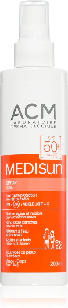 ACM Medisun - Солнцезащитный спрей для лица и тела SPF 50+, 200 мл