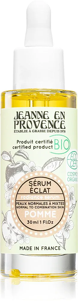 Jeanne en Provence BIO Apple - Сыворотка для лица с эффектом сияния в био-качестве olej z pestek moreli, 30 мл