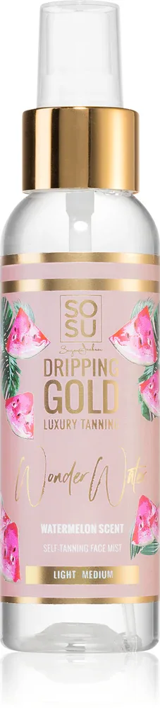 Dripping Gold Wonder Water Watermelon - Самозагар для лица в виде тумана Light - Medium, 100 мл