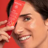 Apivita Bee Sun Safe Anti-Spot and Anti-Age Tinted Face Cream SPF50 - Защитный тонирующий крем для лица SPF 50, 50 мл, оттенок Natural — фото 2