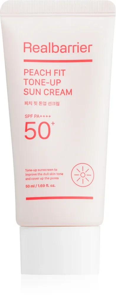 Real Barrier Peach Fit Tone-Up Sun Cream - Защитный тонизирующий крем для лица SPF 50+, 50 мл