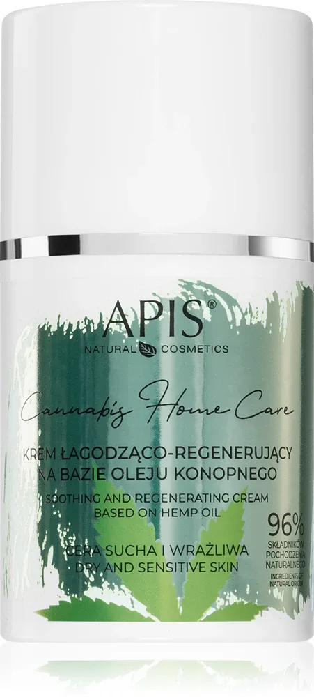 Apis Natural Cosmetics Cannabis Home Care - Легкий увлажняющий крем для сухой и чувствительной кожи, 50 мл