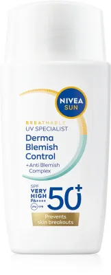 NIVEA SUN Derma Skin Clear - Солнцезащитный крем для лица для кожи с несовершенствами SPF 50+, 40 мл