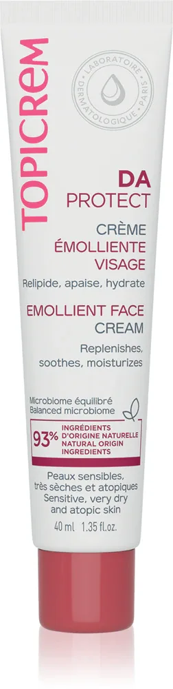 Topicrem DA Emollient Face Cream - Крем смягчающий для сухой и атопической кожи, 40 мл