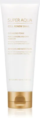 Missha Super Aqua Cell Renew Snail - Пенка для очищения кожи с экстрактом улиточного слизи, 100 мл