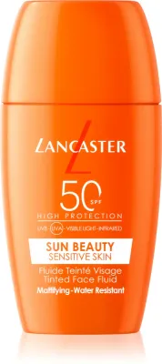 Lancaster Sun Sensitive Tinted Mattifying Fluid - Матирующий водостойкий эмульсия для лица SPF 50, 30 мл