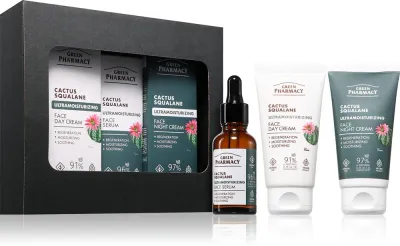 Green Pharmacy Cactus & Squalane Set - Подарочный набор для увлажнения и упругости кожи