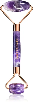 Роллер для массажа лица Crystallove Amethyst Roller из аметиста, 16 см, 1 шт