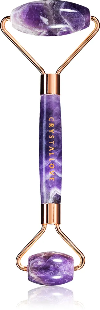 Роллер для массажа лица Crystallove Amethyst Roller из аметиста, 16 см, 1 шт